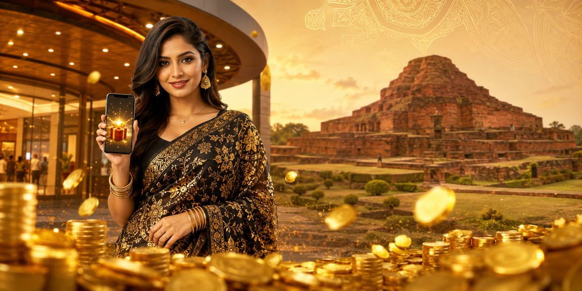 বাংলাদেশি মডেল রেড এনভেলপ বোনাস নিয়ে উৎসাহী ভঙ্গিতে দাঁড়িয়ে আছেন